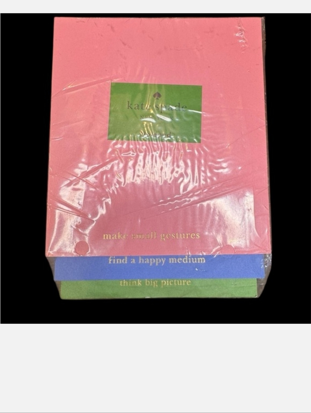 Nwt, Kate Spade Pink/Blue/Green Inspirational Sticky Notepad Set